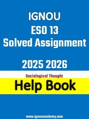 IGNOU ESO 13 Solved Assignment 2025 2026